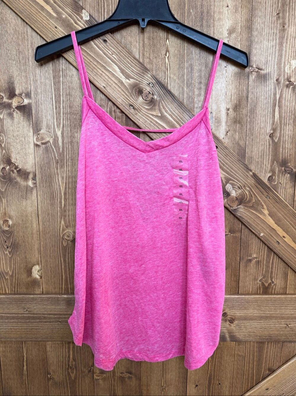 Almost Famous Women’s Heathered Pink Strappy Cami Tank Top NWT Size XXL (9293)